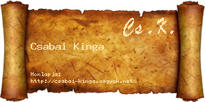 Csabai Kinga névjegykártya